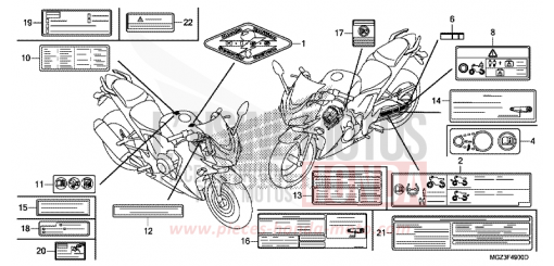 ETIQUETTE DE PRECAUTIONS CBR500RAD de 2013